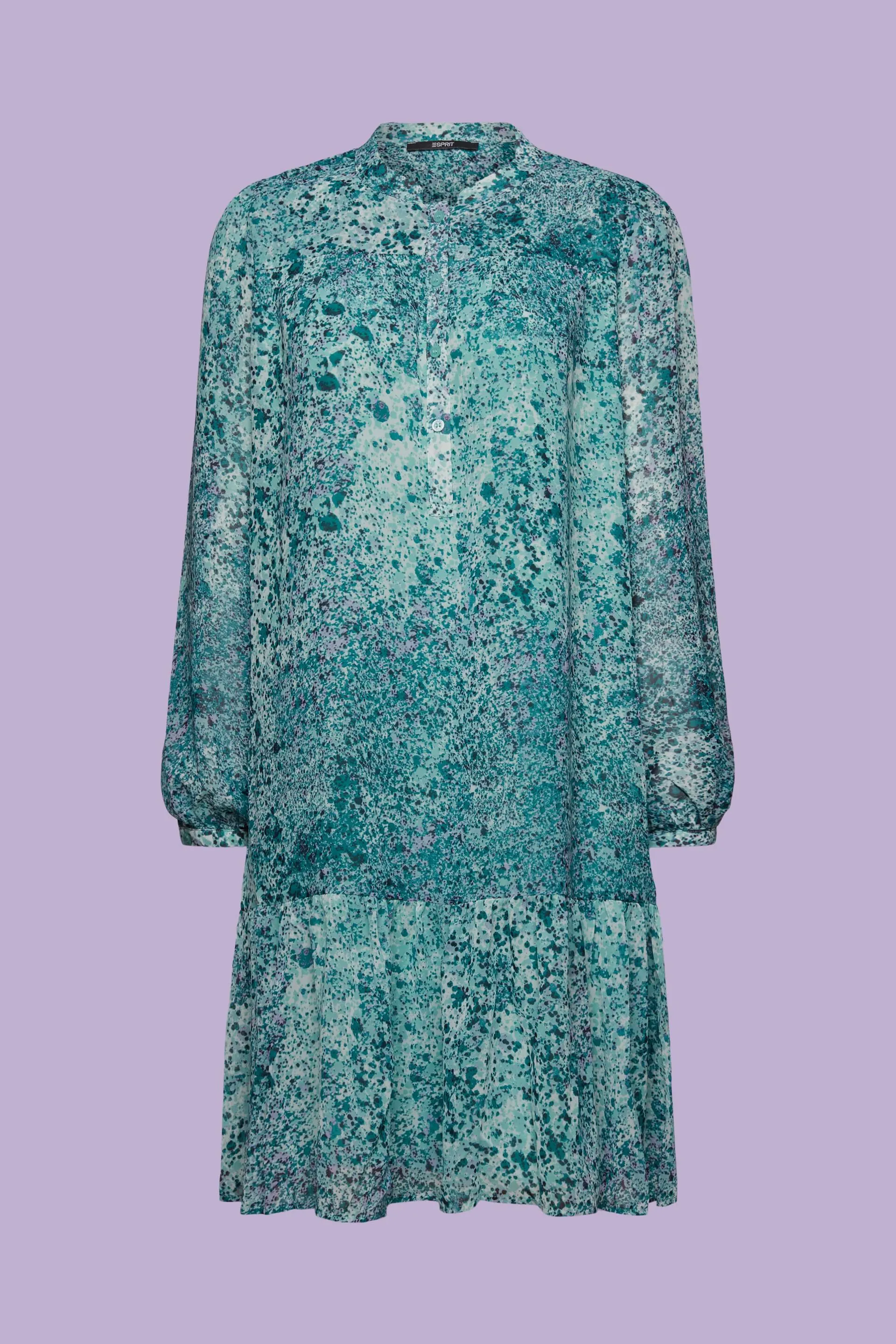 Abito mini in chiffon a fantasia