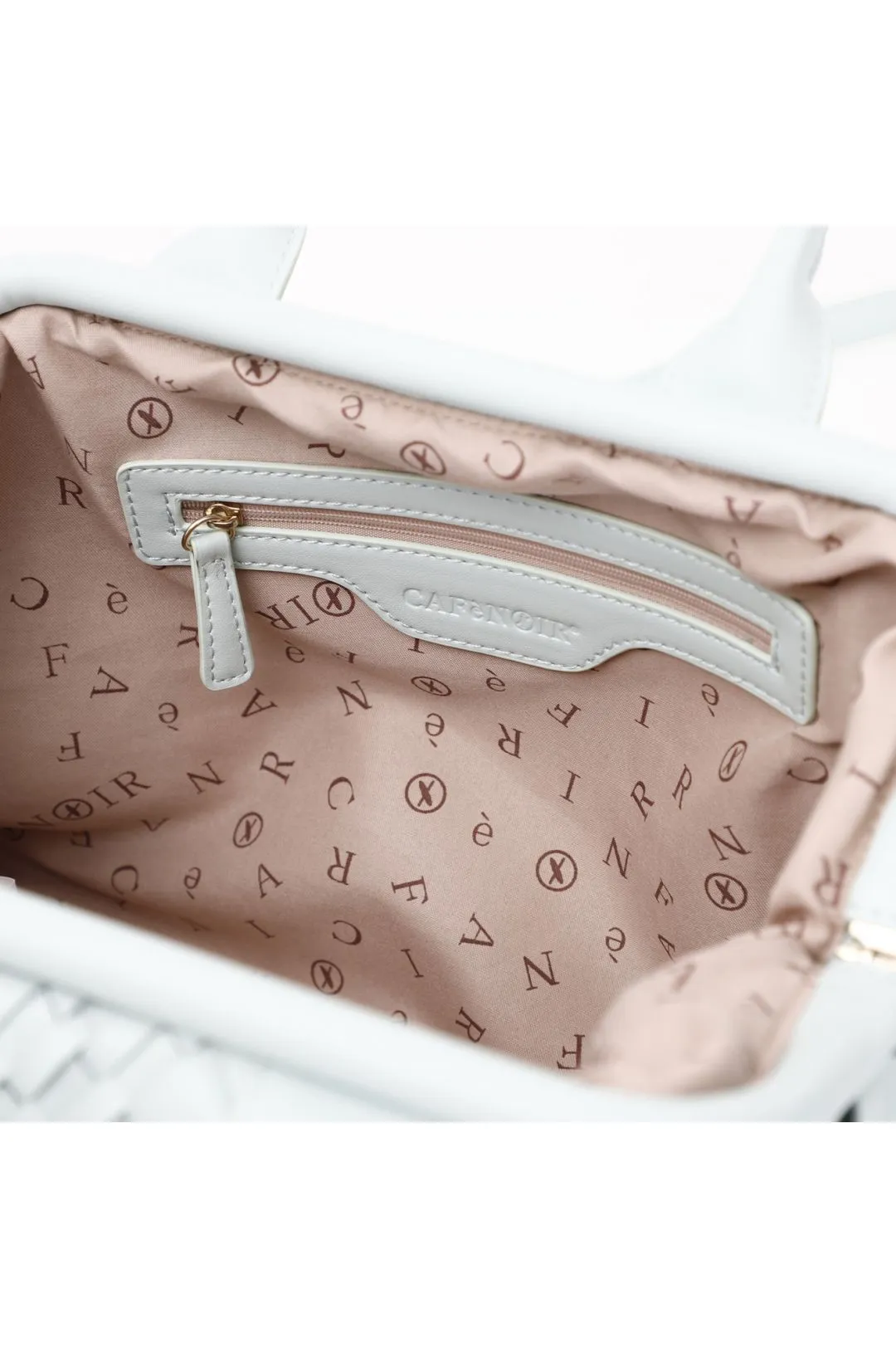 bauletto con intreccio irregolare e logo cafènoir acqua marina