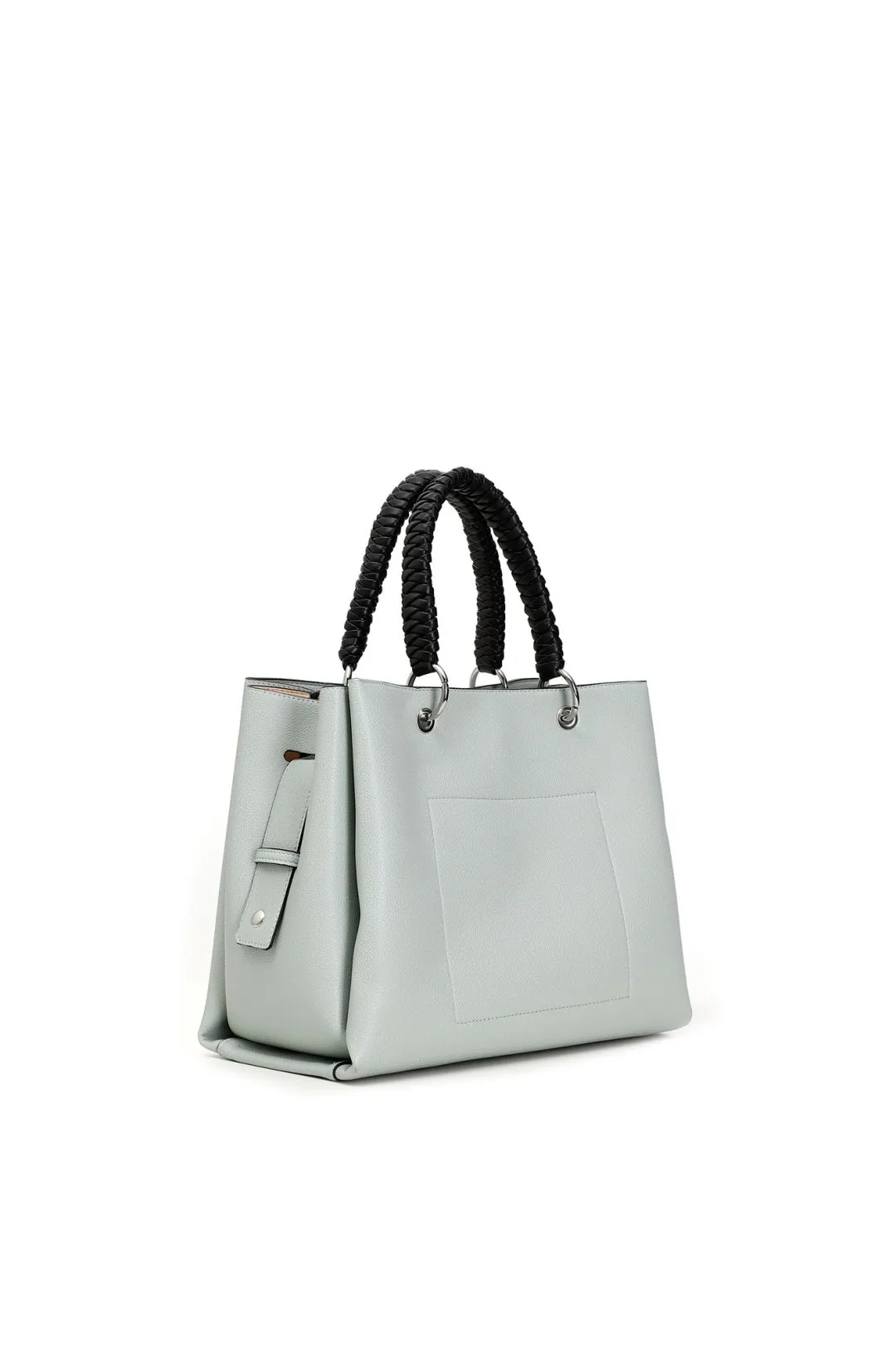 bauletto sfoderato con manici intrecciati