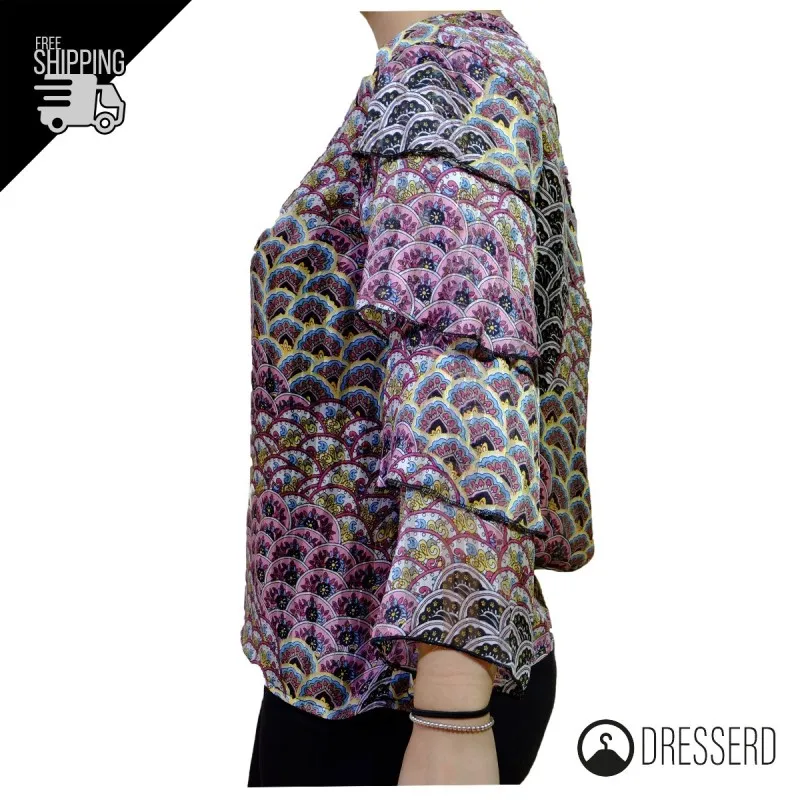 BLUSA DONNA CON MANICHE VOLANT