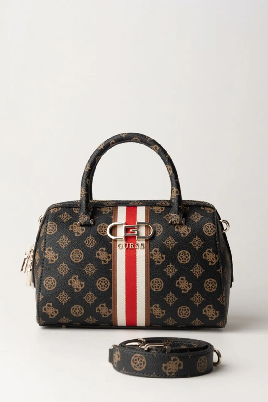 Borsa bauletto con pattern e banda colorata MOCHA LOGO