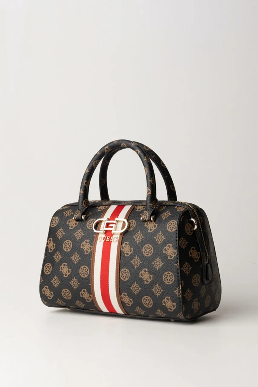 Borsa bauletto con pattern e banda colorata MOCHA LOGO