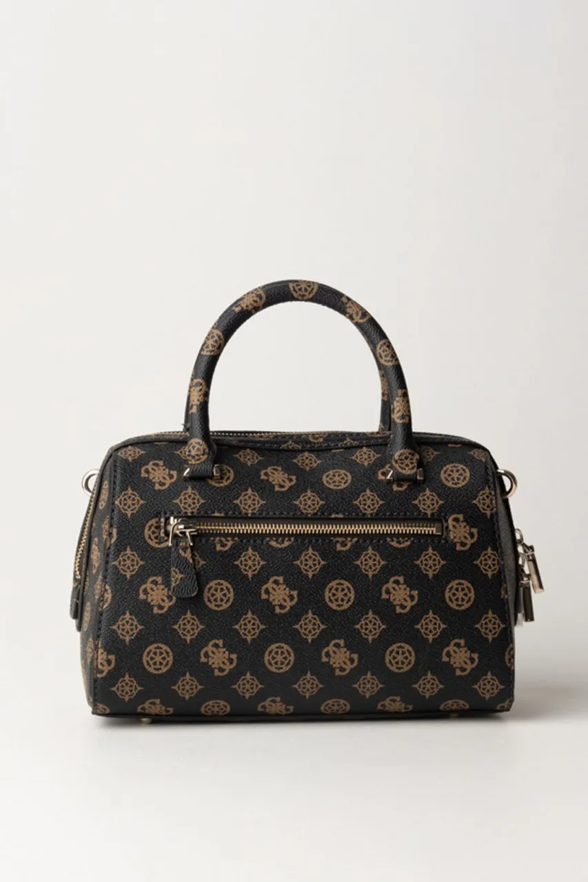 Borsa bauletto con pattern e banda colorata MOCHA LOGO