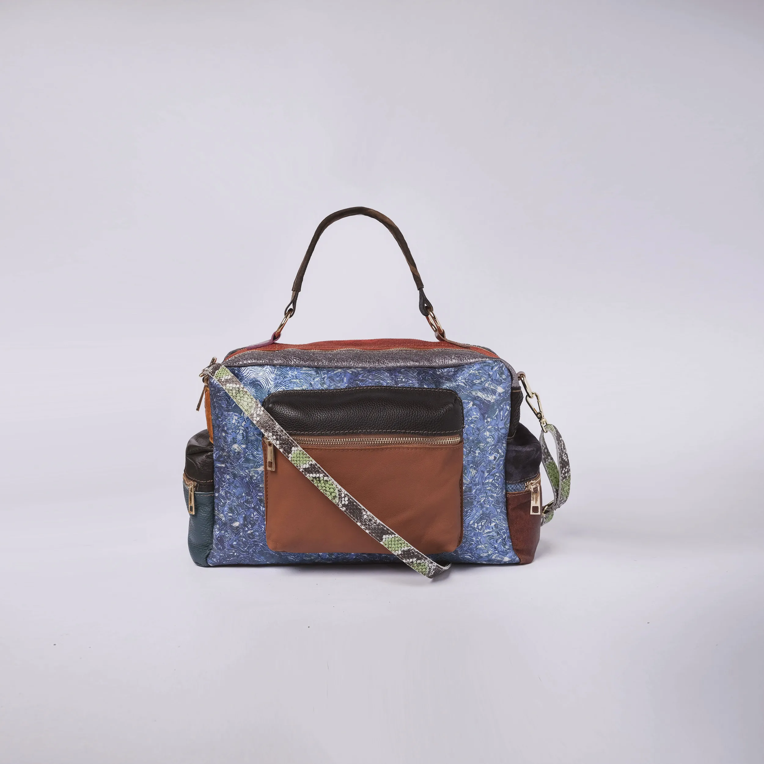 Borsa in Pelle Blu