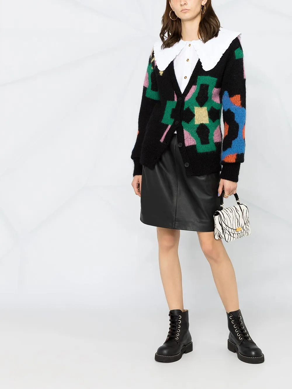 Camicia con collo oversize in bianco - donna
