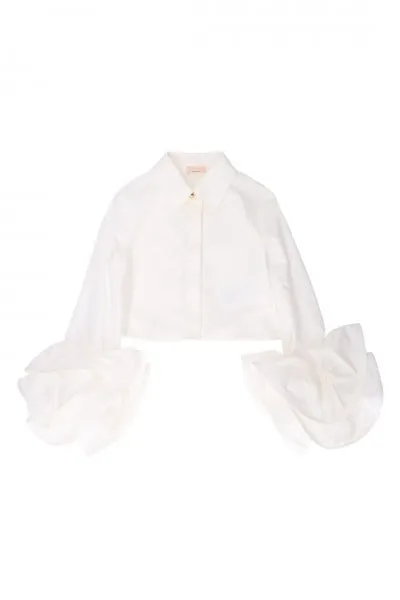 Camicia con maniche a volant PANNA CHIARO