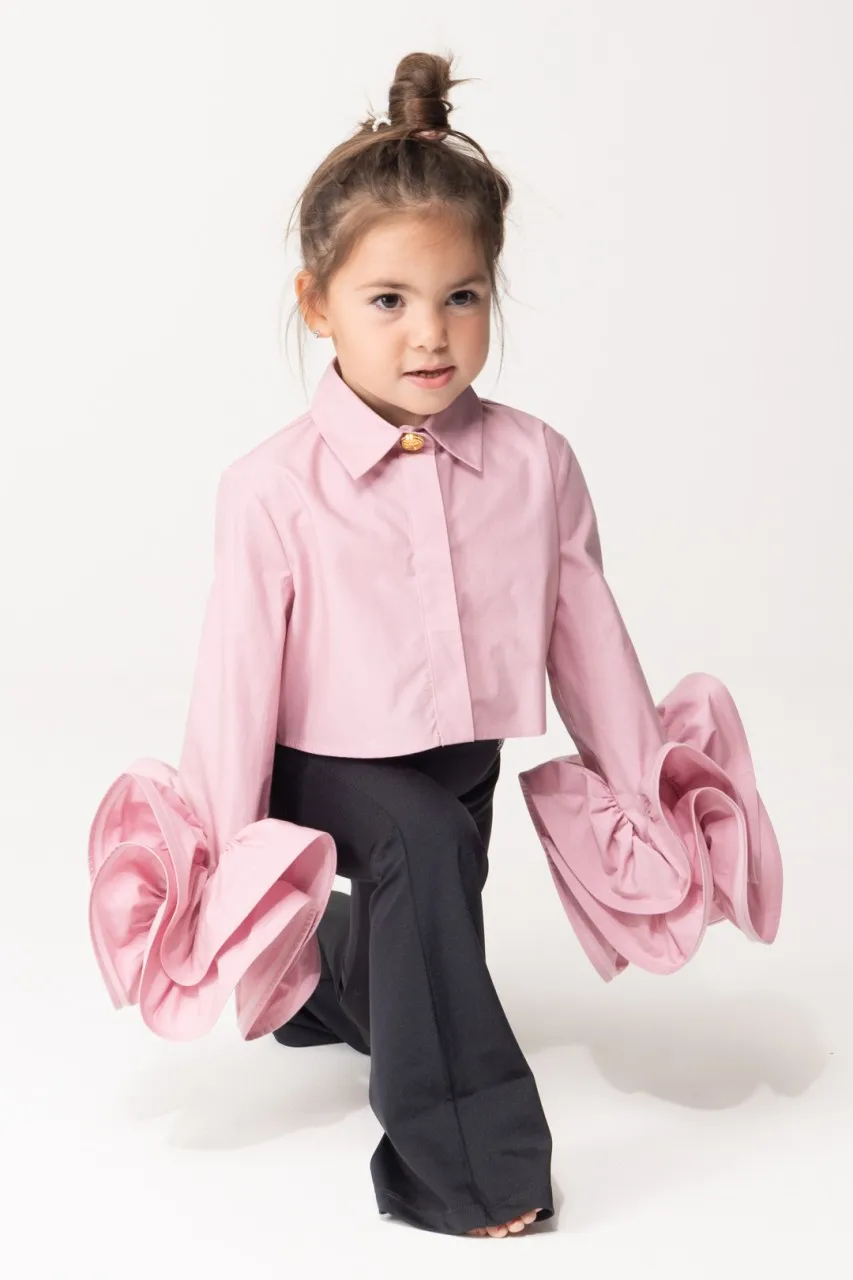 Camicia con maniche a volant SOFT BERRY