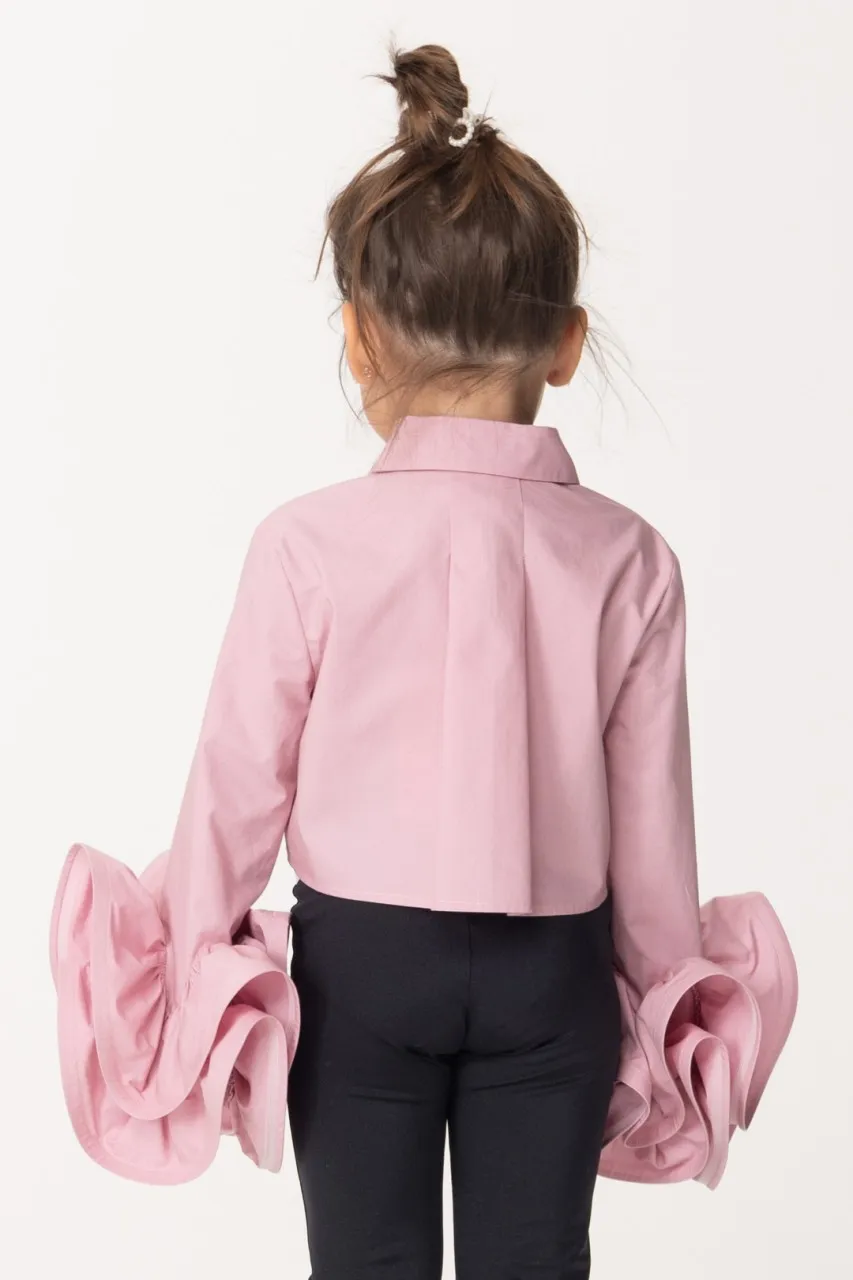 Camicia con maniche a volant SOFT BERRY