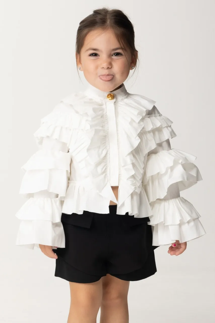Camicia con volant PANNA CHIARO