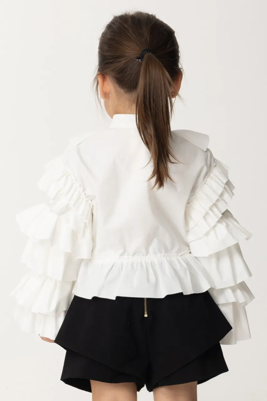 Camicia con volant PANNA CHIARO