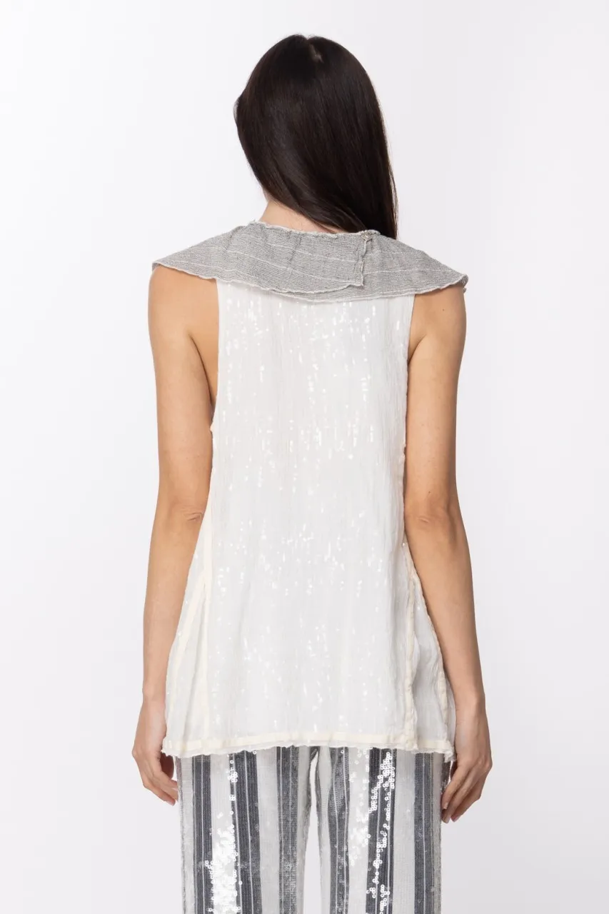 Camicia smanicata con volant VAR UNICA