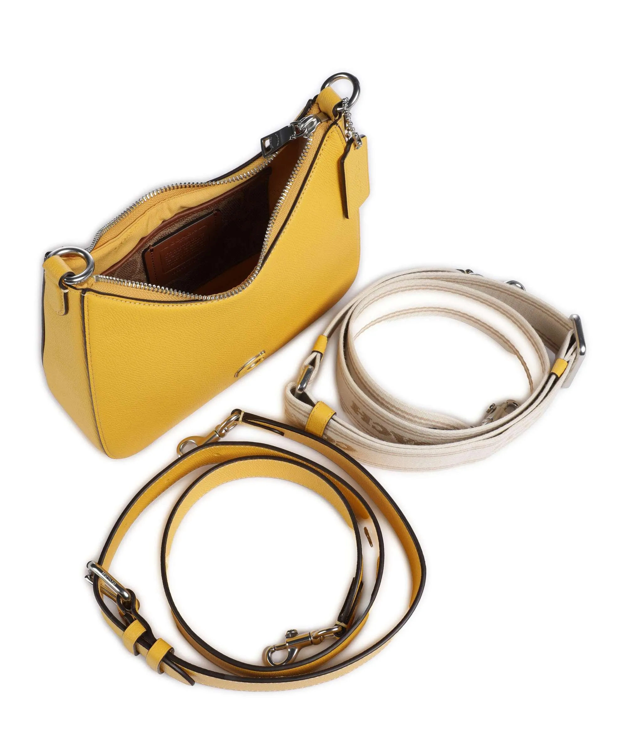  Coach Capsule Borsa a spalla pelle granulata giallo  