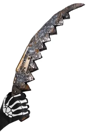 Coltello giocattolo halloween lungo Arrugginito e Seghettato