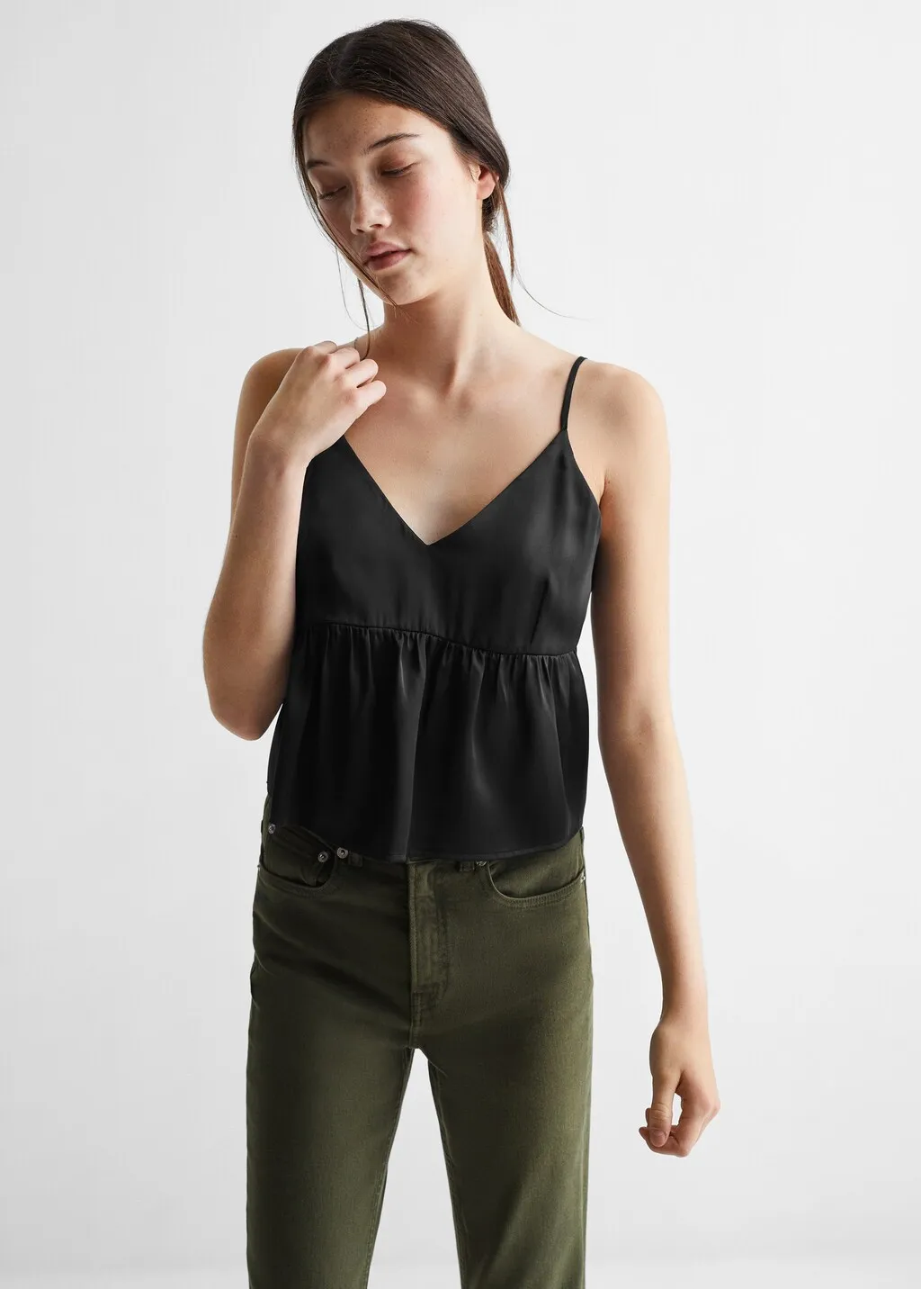 Crop top con volant