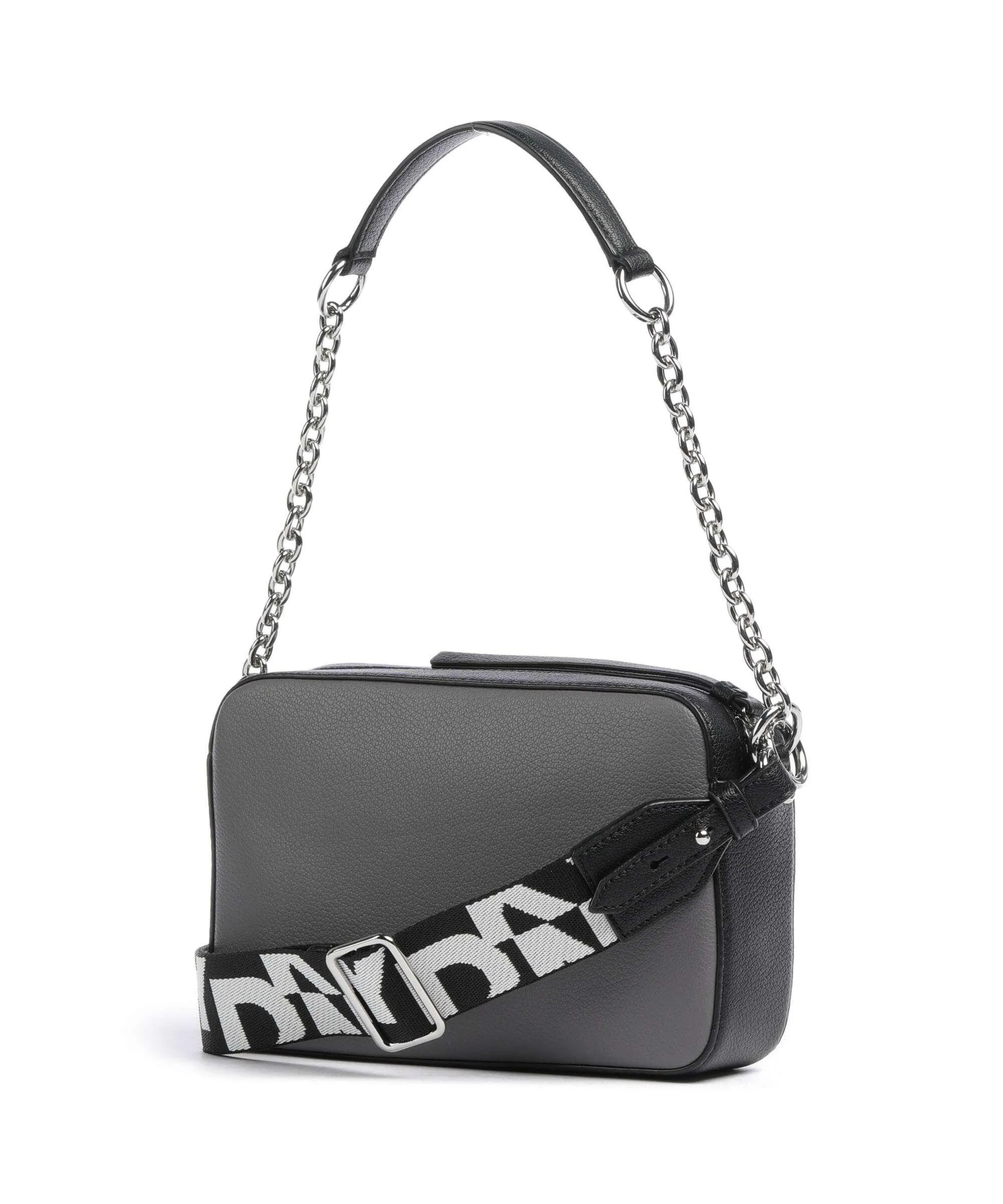  DKNY Heart of NY Borsa a spalla pelle di vacchetta finemente grana grigio scuro  