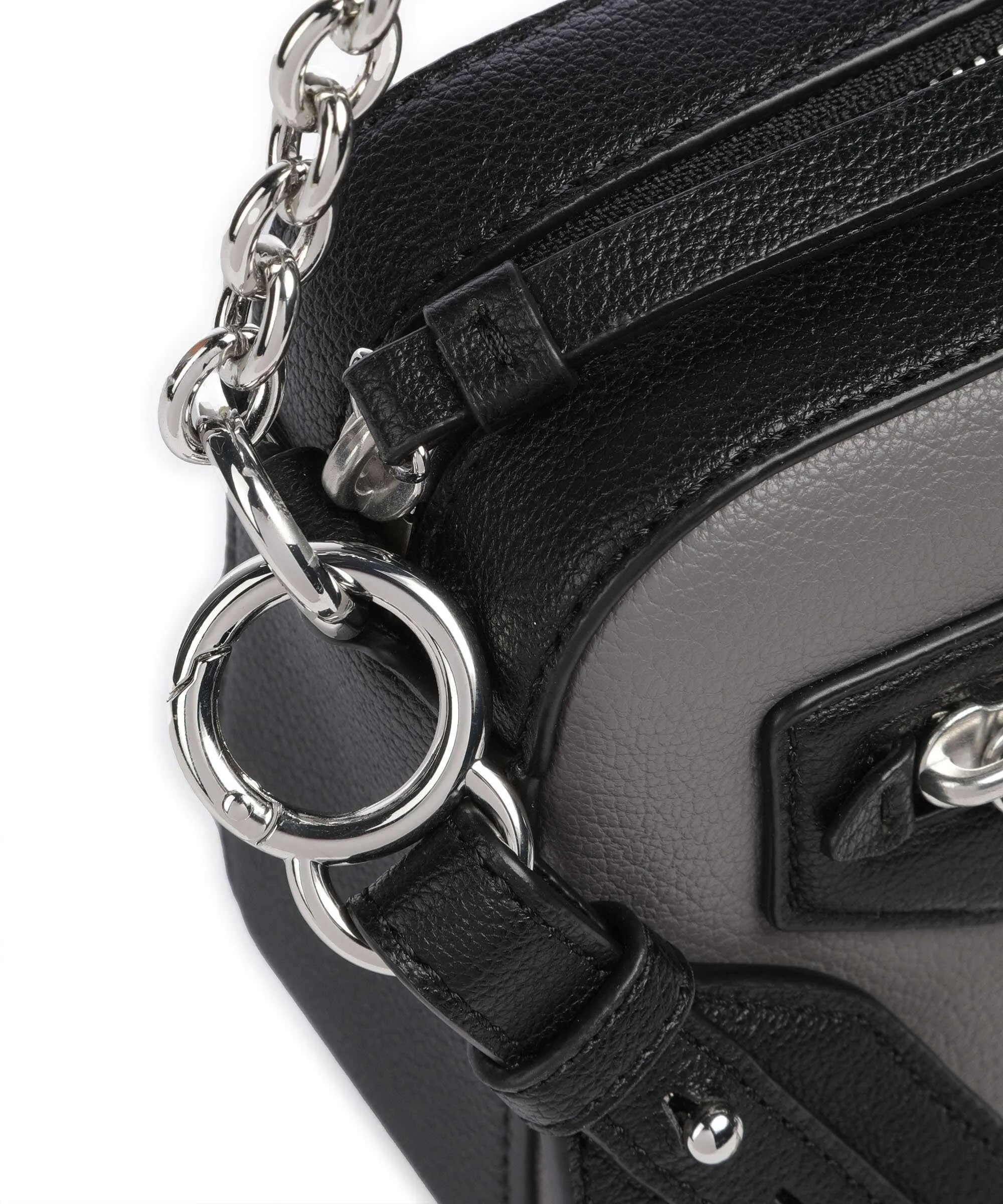  DKNY Heart of NY Borsa a spalla pelle di vacchetta finemente grana grigio scuro  