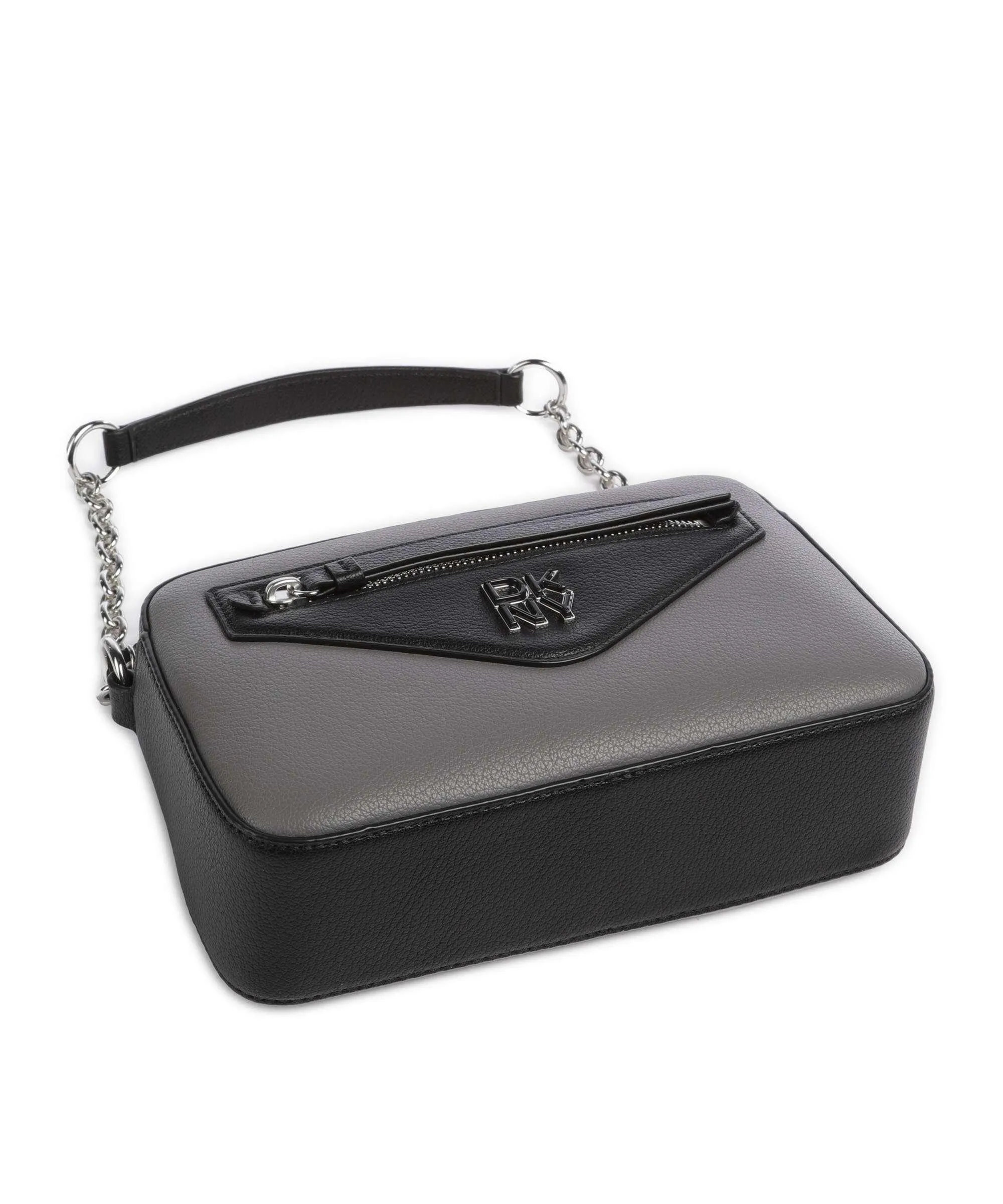  DKNY Heart of NY Borsa a spalla pelle di vacchetta finemente grana grigio scuro  