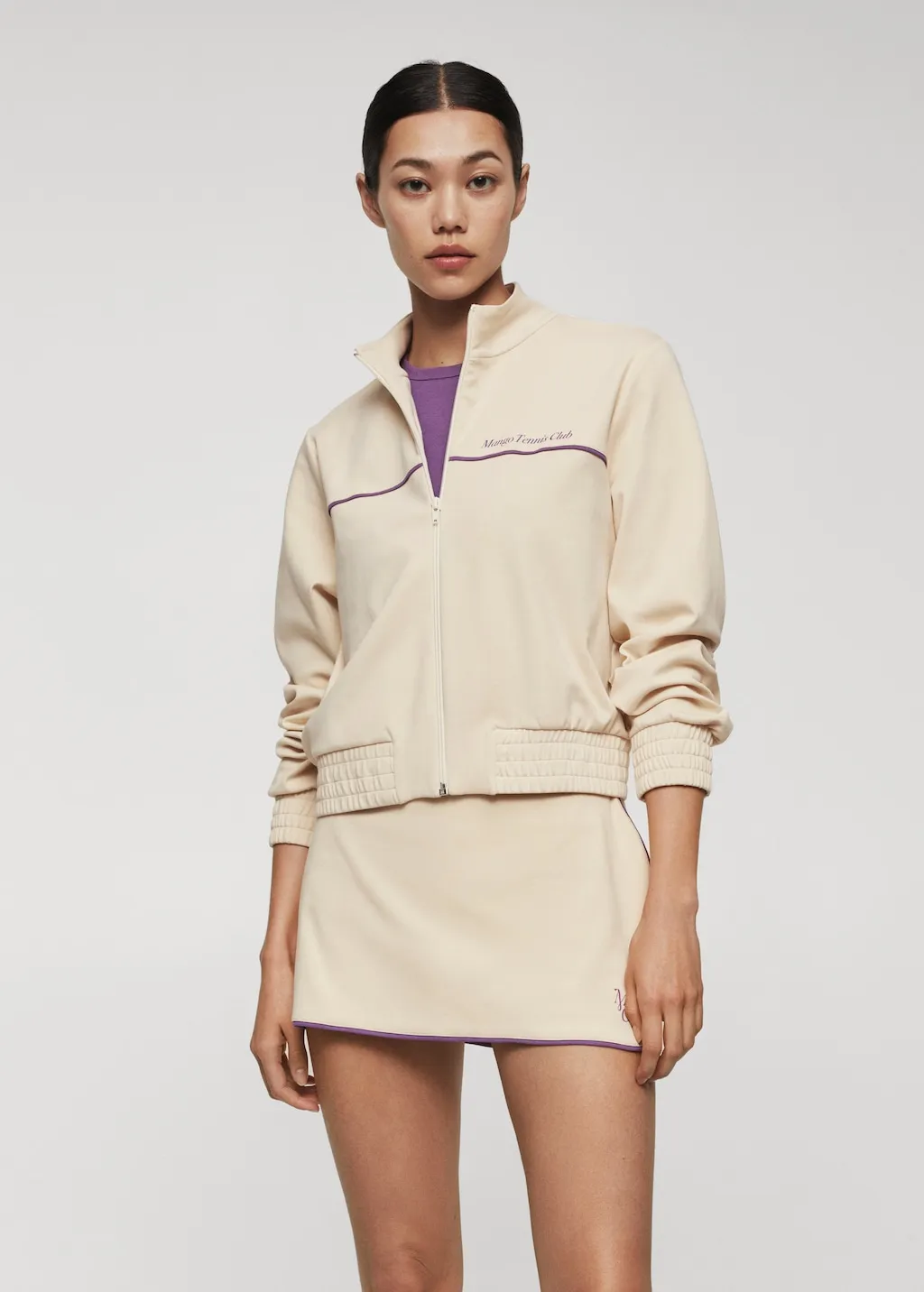 Felpa collo Perkins zip