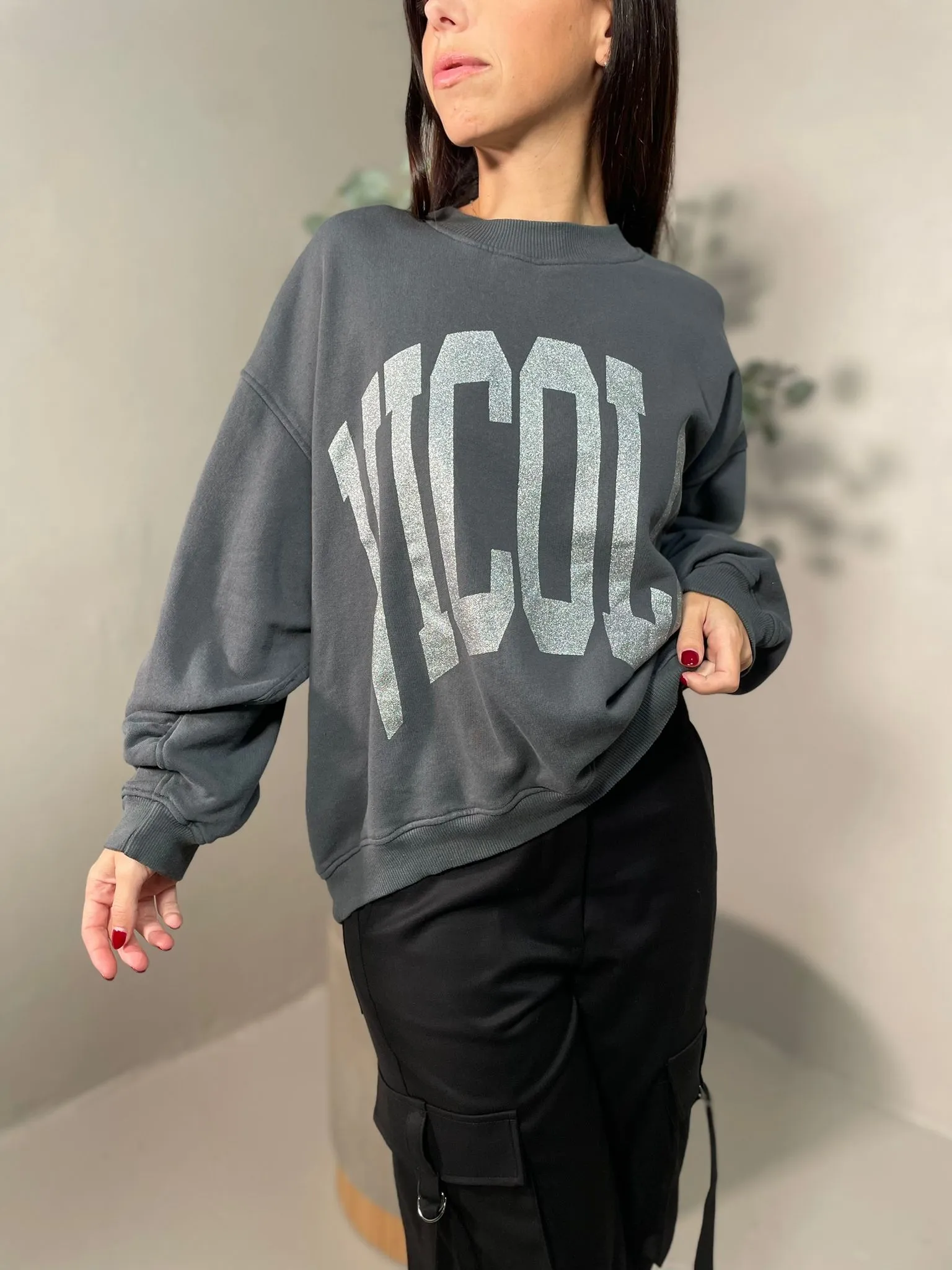 Felpa Logo Glitter Vicolo