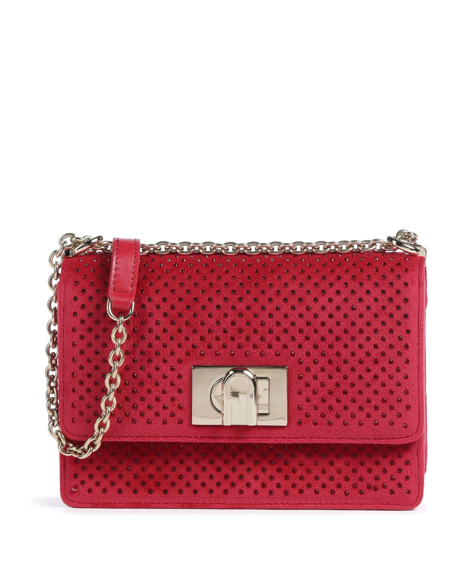  Furla 1927 Mini Borsa a spalla velluti rosso  