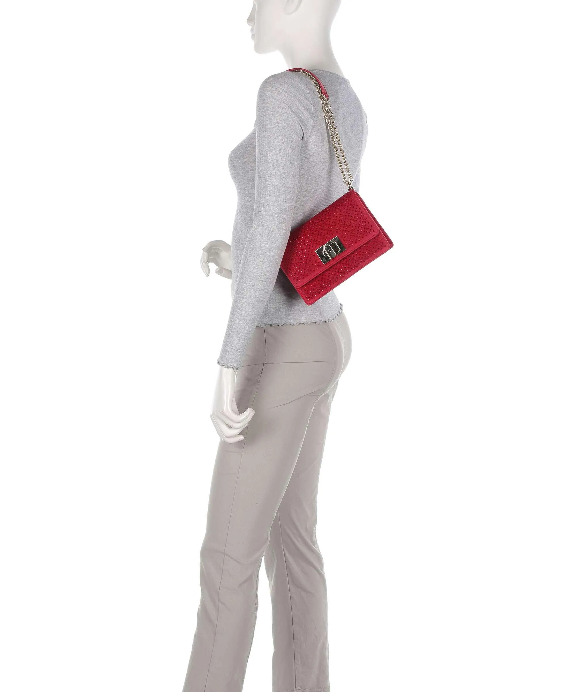  Furla 1927 Mini Borsa a spalla velluti rosso  
