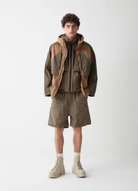 Hooded colour-block taffeta jacket