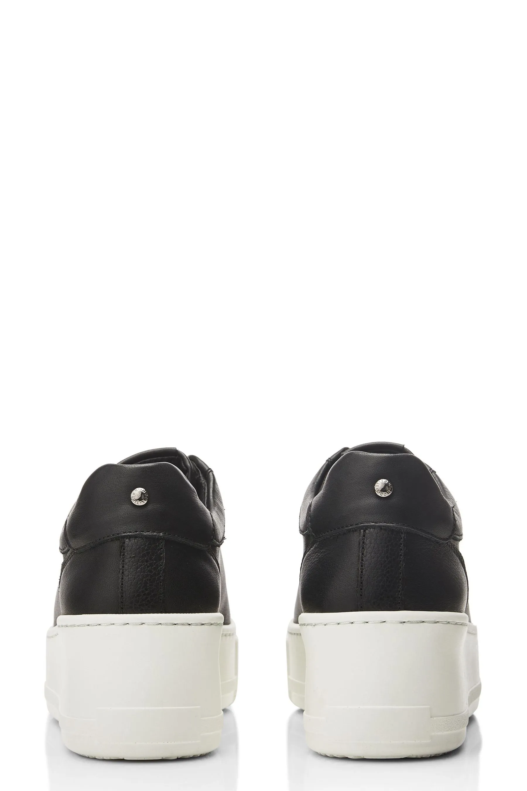 Moda in Pelle Nero - Auben - Scarpe da ginnastica senza lacci con zeppa spessa