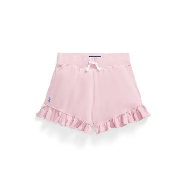 Short in piqué stretch con volant