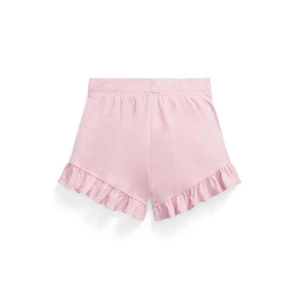 Short in piqué stretch con volant