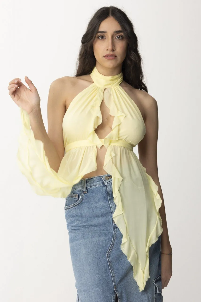 Top bra con volant Lily LEMON