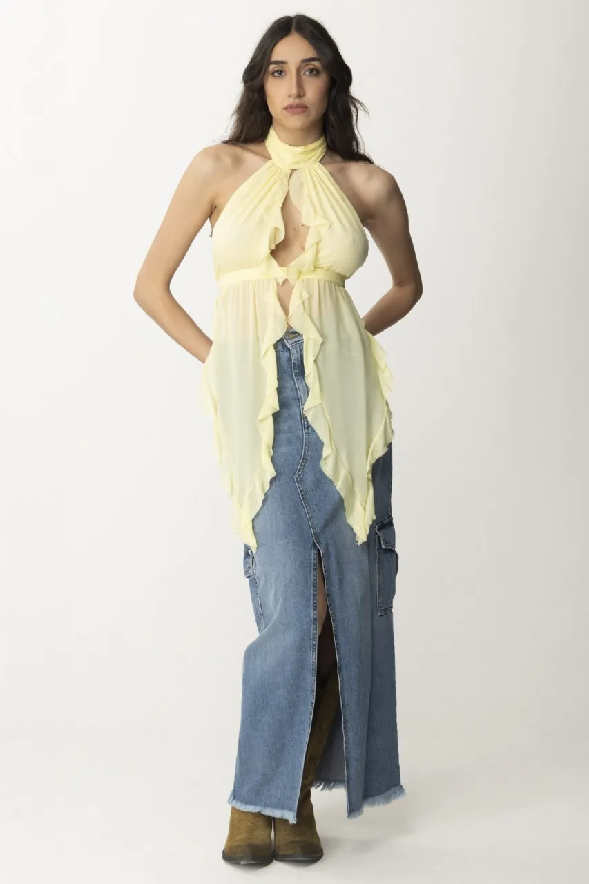 Top bra con volant Lily LEMON