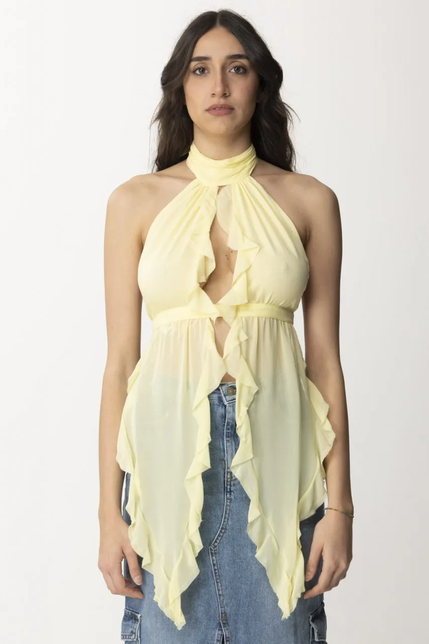 Top bra con volant Lily LEMON