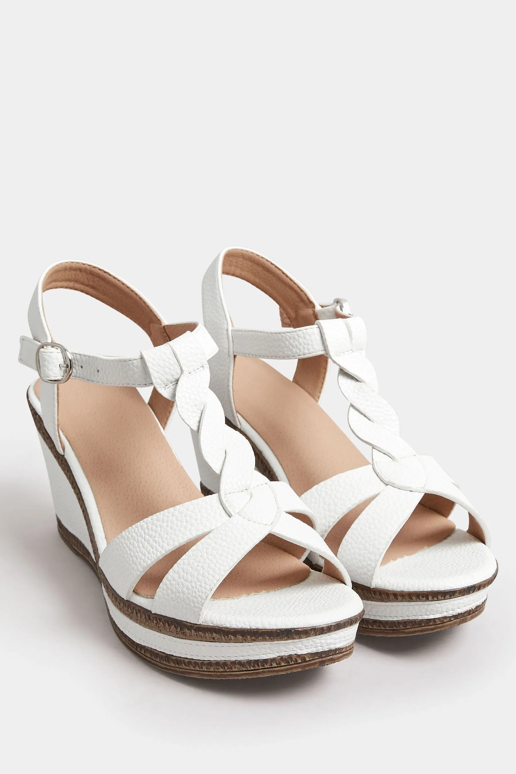Yours Curve - Scarpe con zeppa e cinturini incrociati vestibilità EEE molto larga