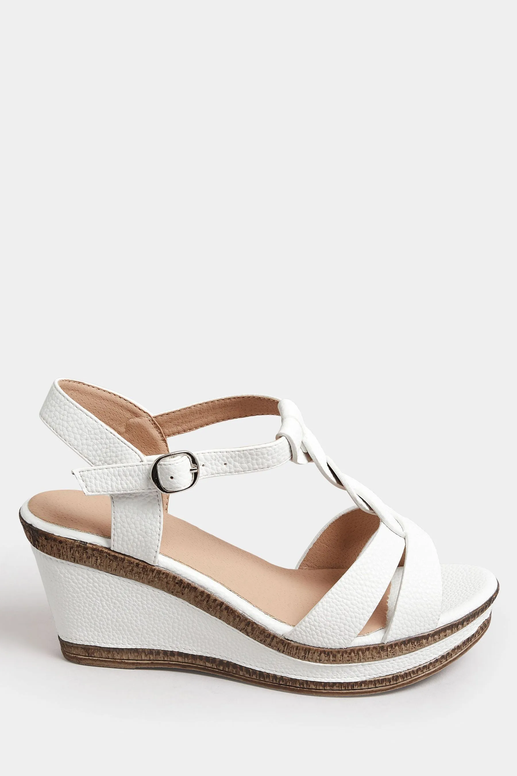Yours Curve - Scarpe con zeppa e cinturini incrociati vestibilità EEE molto larga