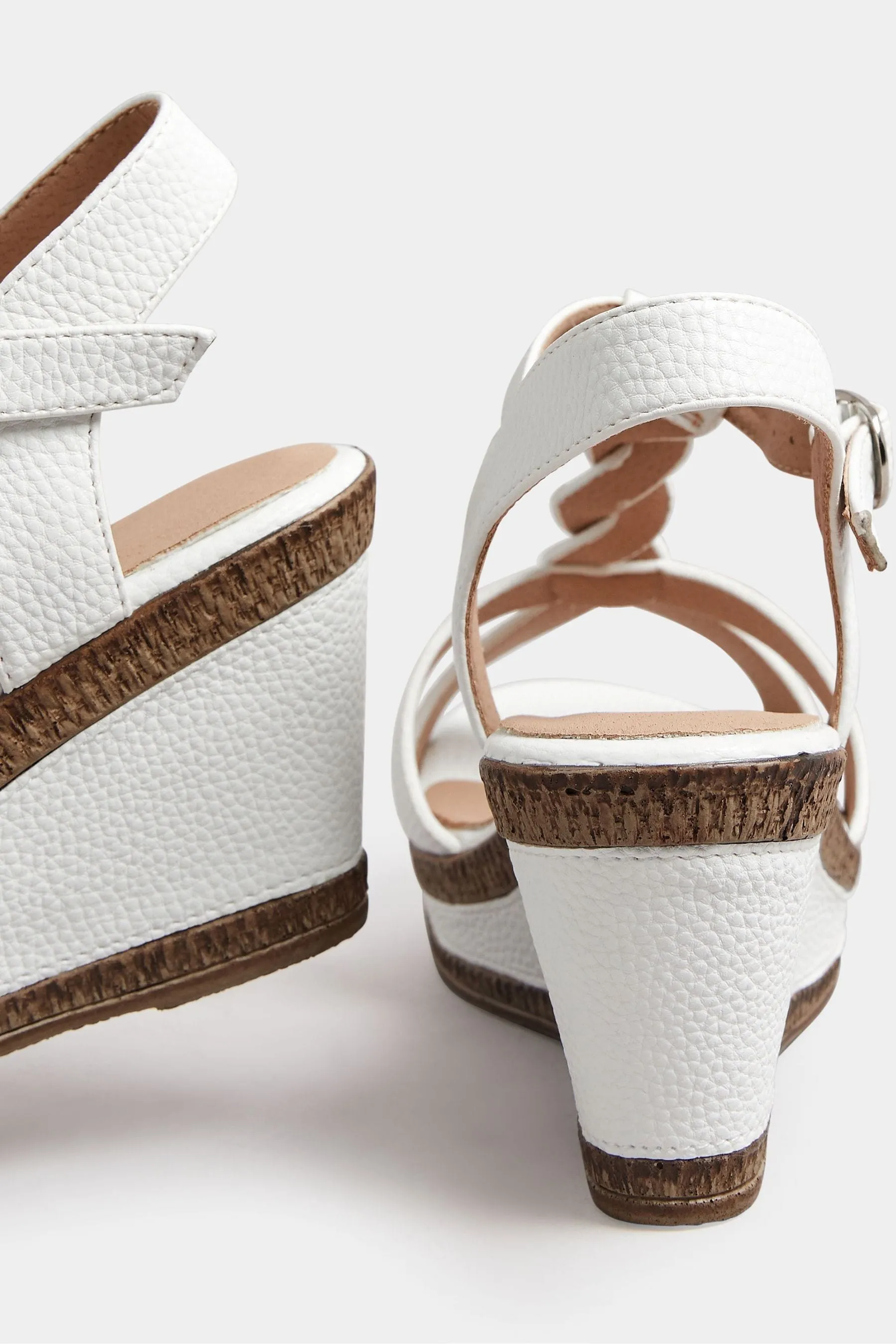 Yours Curve - Scarpe con zeppa e cinturini incrociati vestibilità EEE molto larga